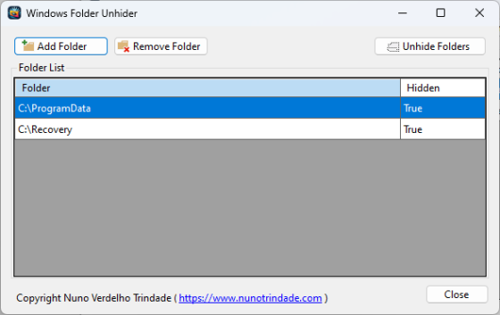 Windows Folders Unhider